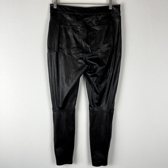 Spanx Leather-Like Ankle Skinny Pant Womens Large Brown Stretch Pull On Cropped - Picture 5 of 14